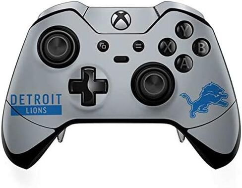 غلاف Skinit المخصص للألعاب متوافق مع وحدة تحكم Xbox One Elite - تصميم سلسلة أداء مرخص رسميًا من NFL Detroit Lions Gray in Kuwait