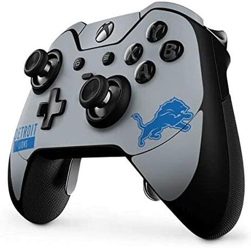 غلاف Skinit المخصص للألعاب متوافق مع وحدة تحكم Xbox One Elite - تصميم سلسلة أداء مرخص رسميًا من NFL Detroit Lions Gray in Kuwait