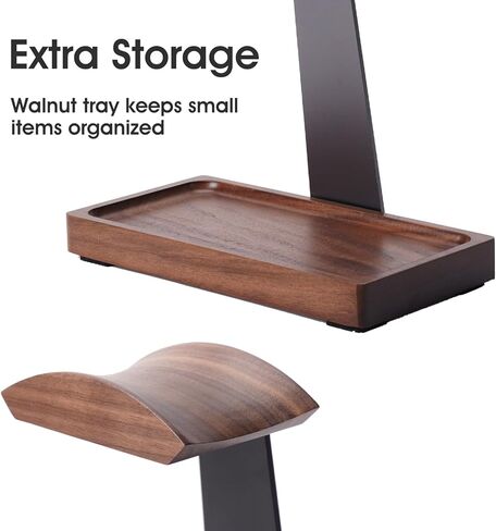 Walnut Headphone Stand and Controller Holder, Vertical Laptop Stand, Desk Tray with Pen Holder in Kuwait