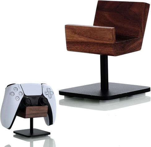 Walnut Headphone Stand and Controller Holder, Vertical Laptop Stand, Desk Tray with Pen Holder in Kuwait