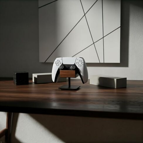 Walnut Headphone Stand and Controller Holder, Vertical Laptop Stand, Desk Tray with Pen Holder in Kuwait