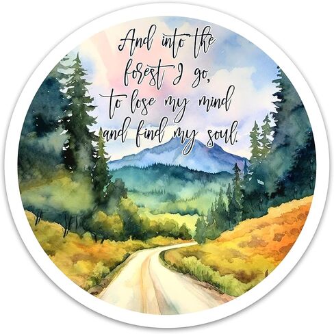 (3 قطع) ملصق Into The Forest I Go to Lose My Mind and Find My Soul للمغامرة في الهواء الطلق والتخييم، ملصق ملهم للطبيعة والتنزه سيرًا على الأقدام من الفينيل المقاوم للماء لزجاجة المياه والكمبيوتر المحمول مقاس 3 × 3 بوصات in Kuwait