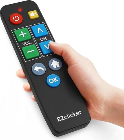Big Button Universal TV Remote for Seniors, Simple Easy to Use, Dementia Products for Elderly, Works with Major TV Brands, NOT for Streaming (2xAAA Batteries Not Included) (Black) in Kuwait