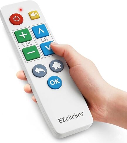 Big Button Universal TV Remote for Seniors, Simple Easy to Use, Dementia Products for Elderly, Works with Major TV Brands, NOT for Streaming (2xAAA Batteries Not Included) (White) in Kuwait