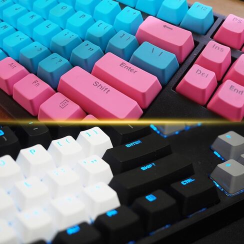 MECCANIXITY 17 Key PBT Keycap Set OEM Profile Backlit Double Shot 60٪ للمفاتيح تخطيط لوحة المفاتيح الميكانيكية، أزرق in Kuwait