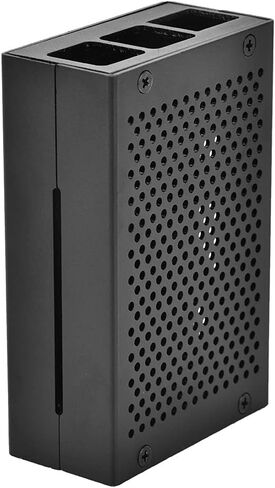 Aluminum Alloy Case for 3 Model B/B + Black - Ultra - Thin Heat Dissipation, Open WiFi Design, Lightweight & Durable Enclosure for 3 in Kuwait