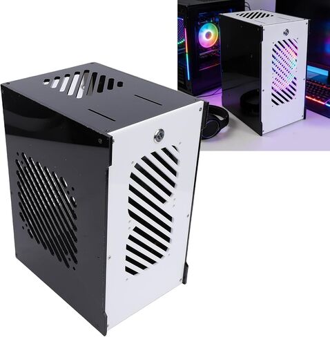 حافظة كمبيوتر Gugxiom Mini ITX للكمبيوتر الشخصي سعة 10.5 لتر، هيكل كمبيوتر مكتبي أكريليك محمول، تبريد تدفق الهواء 360 درجة، SFX/SFX - دعم PSU L، وحدة معالجة الرسومات 210 مم، 292220165 مم in Kuwait