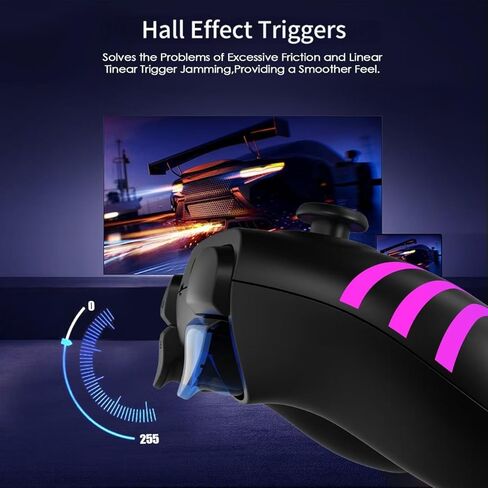 وحدة تحكم لاسلكية احترافية من HIKICESOM للتبديل/التبديل 2/Lite/OLED/PC، لوحة ألعاب مع 7 إضاءة RGB متغيرة الألوان/اهتزاز مزدوج/جيروسكوب 6 محاور/Turbo، عصا تحكم دقيقة مصممة هندسيًا (مفتاح أسود عميق) in Kuwait