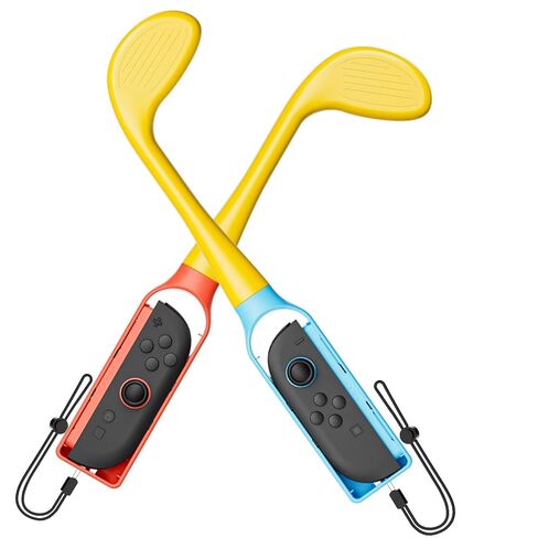 Nargos Golf Culb لجهاز Nintendo Switch 2 / Switch 1/ وحدة تحكم OLED Joy-Con، ملحقات الألعاب الرياضية لـ Mario Golf-Super Rush - عبوتان (أصفر) in Kuwait