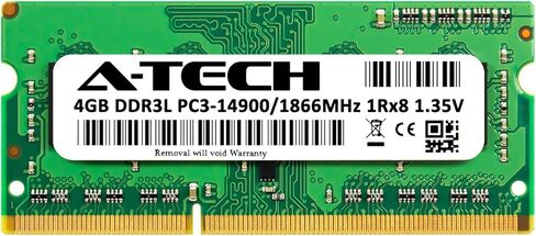 استبدال ذاكرة الوصول العشوائي A-Tech سعة 4 جيجابايت لميكرون MT8KTF51264HZ-1G9P1 | وحدة ذاكرة DDR3/DDR3L 1866 ميجا هرتز PC3L-14900 1Rx8 1.35V SODIMM 204-Pin in Kuwait