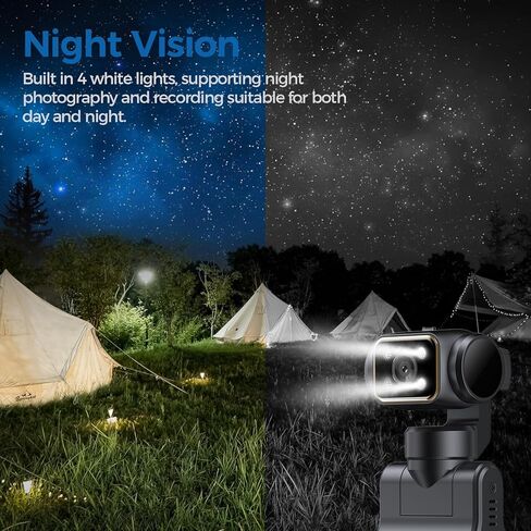 Pocket Body Camera with Audio & Video Recording Vlogging Camera Portable Video Recorder with 180° Rotating Lens Handheld POV Cameras with Night Vision for Sport/Outdoor/Riding in Kuwait