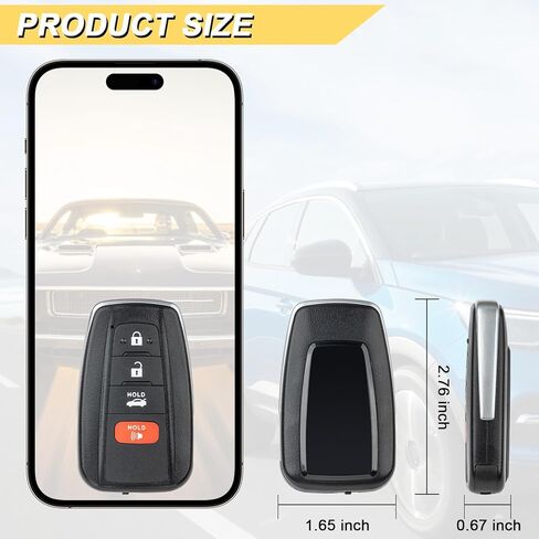 استبدال Vurkcy Key Fob لسيارة Toyota Camry 2018-2024 بجهاز التحكم عن بعد للدخول بدون مفتاح، HYQ14FBC، 4 أزرار in Kuwait