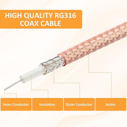 4 قطع RG316 ذكر إلى ذكر SMA كابل، 6 "مرن محوري تمديد SMA كابل موصل لمعدات اختبار الهوائي راوتر SDR in Kuwait