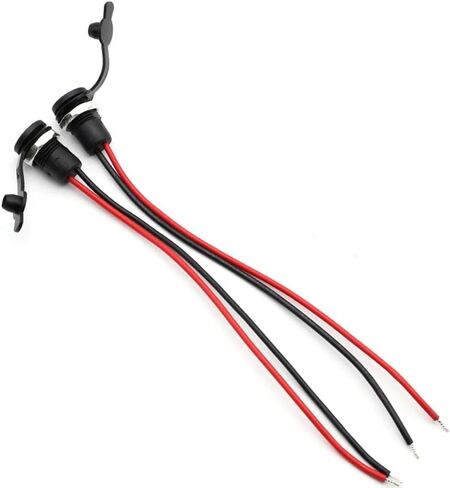 DC-022D 5.5 x 2.1mm Female DC Power Jack Threaded Panel Mount Barrel Connector Adapter with Waterproof Cover Cap, 6 Pack in Kuwait