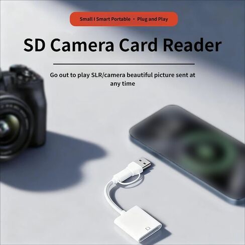 Portable USB Type C to Card Reader for Laptops Phones Tablets with 15cm Cable and Plugs Play Design Connectors Works on Multiple Devices in Kuwait