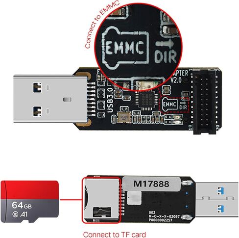 ملحق USB3.0 EMMC-محول الإصدار 2 مبرمج لوحة التحكم الرئيسية EMMC in Kuwait