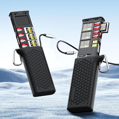 حافظة قارئ احترافية من النوع CFexpress Type B/SD UHS-II USB 3.2 Gen 2، حامل قارئ بطاقات ذاكرة CF Express 12 في 1 بسرعة 10 جيجابت في الثانية لبطاقات CFexpress Type B/SD/TF/Sim لصانعي الأفلام المحترفين والمصورين الفوتوغرافيين in Kuwait