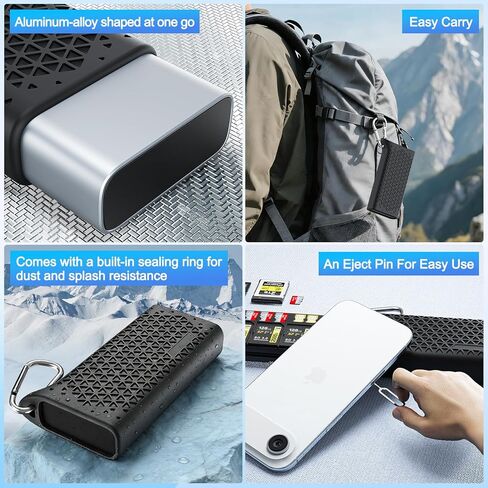 حافظة قارئ احترافية من النوع CFexpress Type B/SD UHS-II USB 3.2 Gen 2، حامل قارئ بطاقات ذاكرة CF Express 12 في 1 بسرعة 10 جيجابت في الثانية لبطاقات CFexpress Type B/SD/TF/Sim لصانعي الأفلام المحترفين والمصورين الفوتوغرافيين in Kuwait