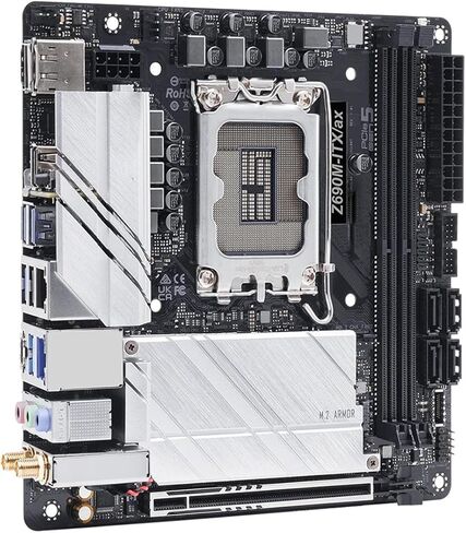اللوحة الأم للكمبيوتر الشخصي مناسبة لـ ASROCK Z690M-ITX/ax Mini-ITX اللوحة الأم LGA1700 Intel Z690 DDR4 64GB 2xM.2 دعم I5-14600 I9-13900 I5-13400 I5-12500 Cpu in Kuwait
