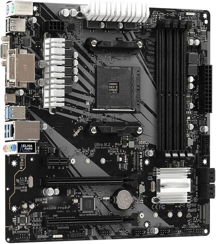 pc Motherboard Fit for ASRock B450M Pro4-F B450 Motherboard AM4 DDR4 64GB Ultra M.2 Support Ryzen 5 5600 4300GE 2600 3200G 5700 CPU Micro ATX in Kuwait