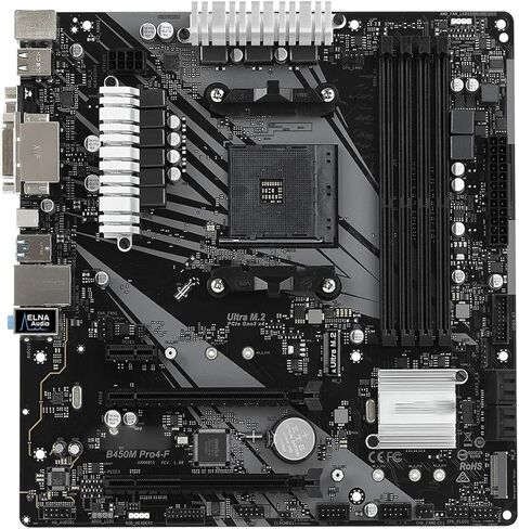 pc Motherboard Fit for ASRock B450M Pro4-F B450 Motherboard AM4 DDR4 64GB Ultra M.2 Support Ryzen 5 5600 4300GE 2600 3200G 5700 CPU Micro ATX in Kuwait