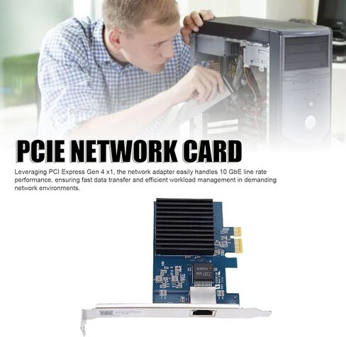بطاقة شبكة PCIe 10G، مجموعة شرائح RTL8127، محول إيثرنت 6 سرعات مع واجهة PCI Express Gen 4 x1، مكونات داخلية لسطح المكتب الخادم in Kuwait