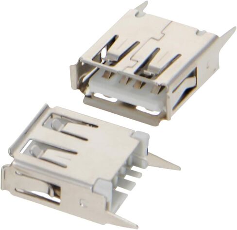 PCB USB موصل نوع A أنثى جاك 4 دبوس 180 درجة إدراج مستقيم 13.7 مللي متر 15 قطعة ، WuJuntool in Kuwait