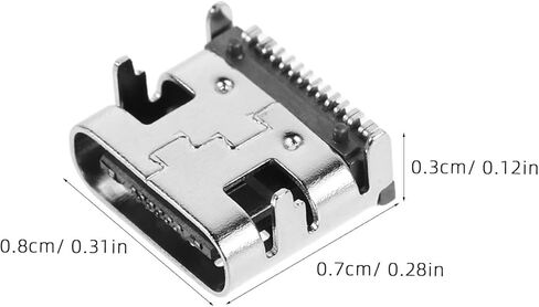 Holibanna 200 قطعة من النوع C 16 دبوس أنثى - موصل USB 3.1 للطاقة والبيانات - منفذ USB-C قابل للحام للمشروعات اليدوية وإصلاح الإلكترونيات - مقبس شحن سريع in Kuwait