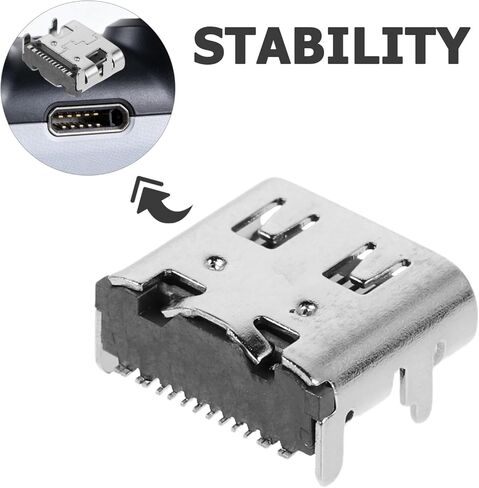Holibanna 200 قطعة من النوع C 16 دبوس أنثى - موصل USB 3.1 للطاقة والبيانات - منفذ USB-C قابل للحام للمشروعات اليدوية وإصلاح الإلكترونيات - مقبس شحن سريع in Kuwait