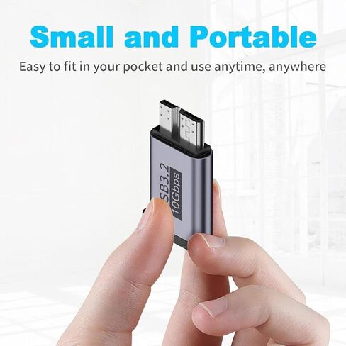 ZEZEFUFU محول القرص الصلب المحمول Micro B USB 3.0 ذكر إلى Type-C أنثى لأجهزة الكمبيوتر المحمول in Kuwait