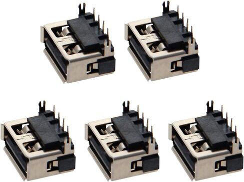 5 قطعة USB-A أنثى المقبس وصلة مرفاع 4 دبوس عودة إدراج 90 درجة كرة لولبية حافة PCB موصل ، إصلاح استبدال محول ، WuJuntool in Kuwait