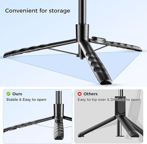 Tripod for iPhone with Rechargeable Light for Video Recording, Portable Phone Tripod for Camera and Phone, Selfie Stick with Light for Content Creators, Vlogging, Tiktok in Kuwait