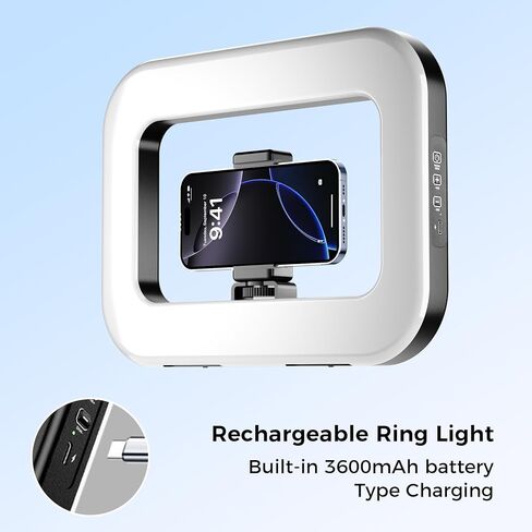 Tripod for iPhone with Rechargeable Light for Video Recording, Portable Phone Tripod for Camera and Phone, Selfie Stick with Light for Content Creators, Vlogging, Tiktok in Kuwait