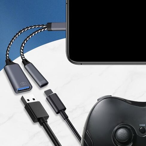 جديلة نايلون USB C إلى النوع/محول نقل ملفات الطاقة في وقت واحد لملحقات الإلكترونيات Y محول شحن نقل البيانات in Kuwait
