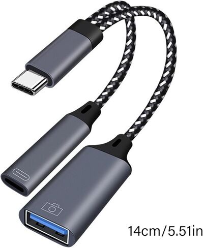 جديلة نايلون USB C إلى النوع/محول نقل ملفات الطاقة في وقت واحد لملحقات الإلكترونيات Y محول شحن نقل البيانات in Kuwait
