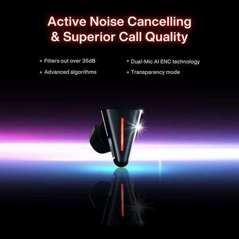Angry miao CYBERBLADE Wireless Gaming Earbuds, Active Noise Cancelling Bluetooth Earbuds with Microphone, 36ms Low Latency Earphone for PC, PS4, PS5, Switch, iPhone, Android in Kuwait