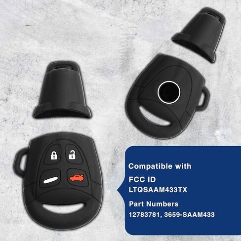 KeyGuardz Keyless Entry Remote Car Key Fob Outer Shell Cover Soft Rubber Protective Case for Saab 9-3 9.5 LTQSAAM433TX in Saudi Arabia