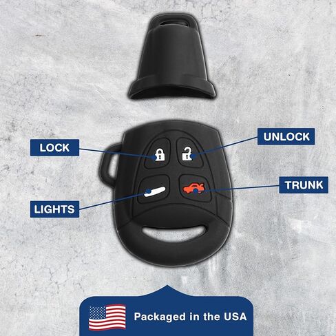 KeyGuardz Keyless Entry Remote Car Key Fob Outer Shell Cover Soft Rubber Protective Case for Saab 9-3 9.5 LTQSAAM433TX in Saudi Arabia