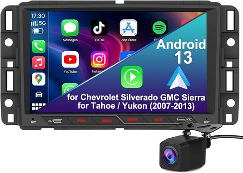 7 inch Car Radio Stereo for Chevy Silverado GMC Sierra 2007-2013 (2+64GB), Android WiFi CarPlay Android Auto Bluetooth GPS Navigation Steering Wheel Controls FM AM DSP Backup Camera in Kuwait