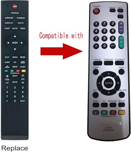 GA470WJSA Replace Remote Control Compatible with Sharp Aquos LCD TV LC-37SH20 LC-37SH20U LC-32SH10U LC-26SH10U LC-26SH10 LC-26SH20U LC-32SH20U RRMCGA470WJSA in Kuwait