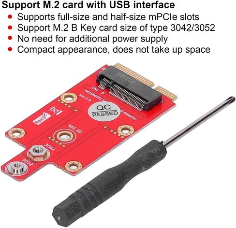 محول M.2 Key B إلى Mini PCIe - محول واجهة USB لوحدة WWAN 3G/4G/5G، وبطاقة توسيع سطح المكتب/الكمبيوتر المحمول in Kuwait