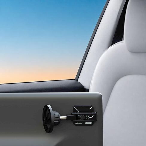 حامل هاتف Magsafe للسيارة، حامل هاتف مغناطيسي قوي لجميع سيارات Tesla، حامل هاتف سيارة من الألومنيوم قابل للتعديل 360 درجة، قابل للطي مخفي خلف الشاشة، يناسب iPhone 17-12 Pro Max Plus Air-Black in Kuwait