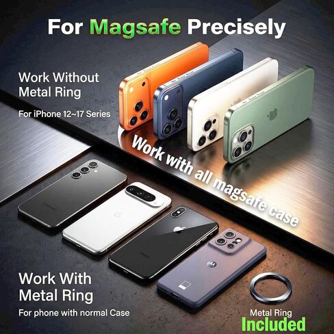 حامل هاتف Magsafe للسيارة، حامل هاتف مغناطيسي قوي لجميع سيارات Tesla، حامل هاتف سيارة من الألومنيوم قابل للتعديل 360 درجة، قابل للطي مخفي خلف الشاشة، يناسب iPhone 17-12 Pro Max Plus Air-Black in Kuwait