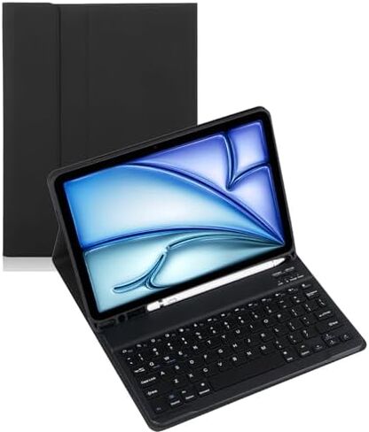 حافظة لوحة المفاتيح لجهاز Samsung Galaxy Tab Active Pro / 4/5 Pro 10.1 بوصة الطراز: SM-T540/T547/T630/T638/X350/X356B حامل قلم مدمج بلوحة مفاتيح بلوتوث قابل للإزالة (جراب أسود، إضاءة خلفية + ماوس) in Kuwait