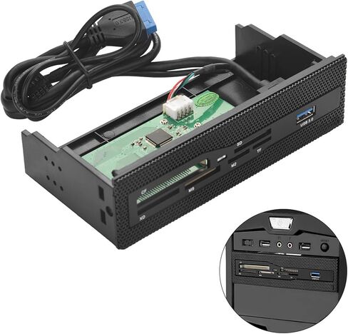 اللوحة الأمامية للكمبيوتر قارئ بطاقات داخلي USB 3.0 منفذ M2 SD MS XD CF TF فتحات بطاقة مطلية بالنحاس لتحقيق الاستقرار in Kuwait