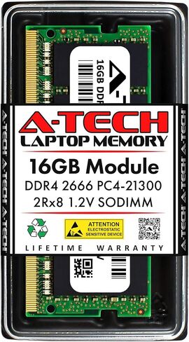 ذاكرة الوصول العشوائي A-Tech سعة 16 جيجابايت لجهاز Dell OptiPlex 7770 AIO | DDR4 2666MHz PC4-21300 Non-ECC SODIMM 2Rx8 كمبيوتر محمول ووحدة ترقية ذاكرة واحدة الكل في واحد (بديل لـ SNPCRXJ6C/16G، AA075845، CRXJ6، 0CRXJ6) V2 in Kuwait