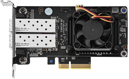 بطاقة شبكة 82599ESV1.0 10 جيجا بايت SFP+ PCI-E، شريحة Intel 82599ES، منافذ SFP+ مزدوجة، PCIe X4 (متوافق مع X8/X16)، محول شبكة LAN بسرعة 10 جيجابت في الثانية، يدعم Windows10/11/Linux/PVE/ESXi in Kuwait