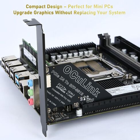 بطاقة Oculink PCIe PCIe 4.0 x4 64Gbps OcuLink محول SFF-8612 SFF-8611 eGPU Riser Card التوصيل والتشغيل للكمبيوتر الصغير U.2 SSD Windows macOS Linux in Kuwait