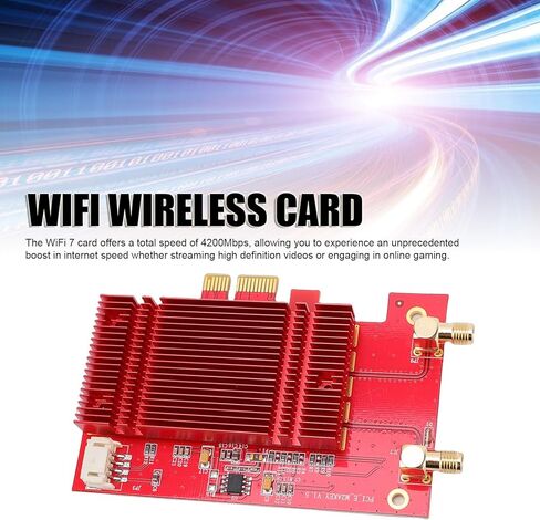 Yunseity WiFi 7 PCIe WiFi Card, 4200Mbps Bluetooth 5.2 Desktop PC Wireless Network Adapter with 10DB Antenna, Support for 10 11 in Kuwait