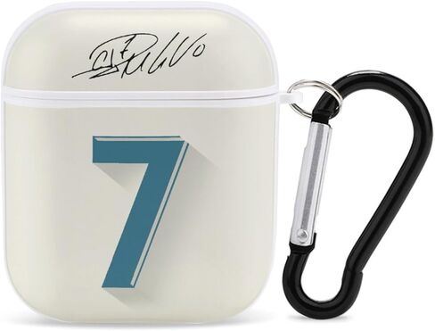 No.7 Jersey Bluetooth Headphone Protective Case,Compatible with Apple AirPods 2nd and 1st Generation (White, ReaI Madrid) in Saudi Arabia